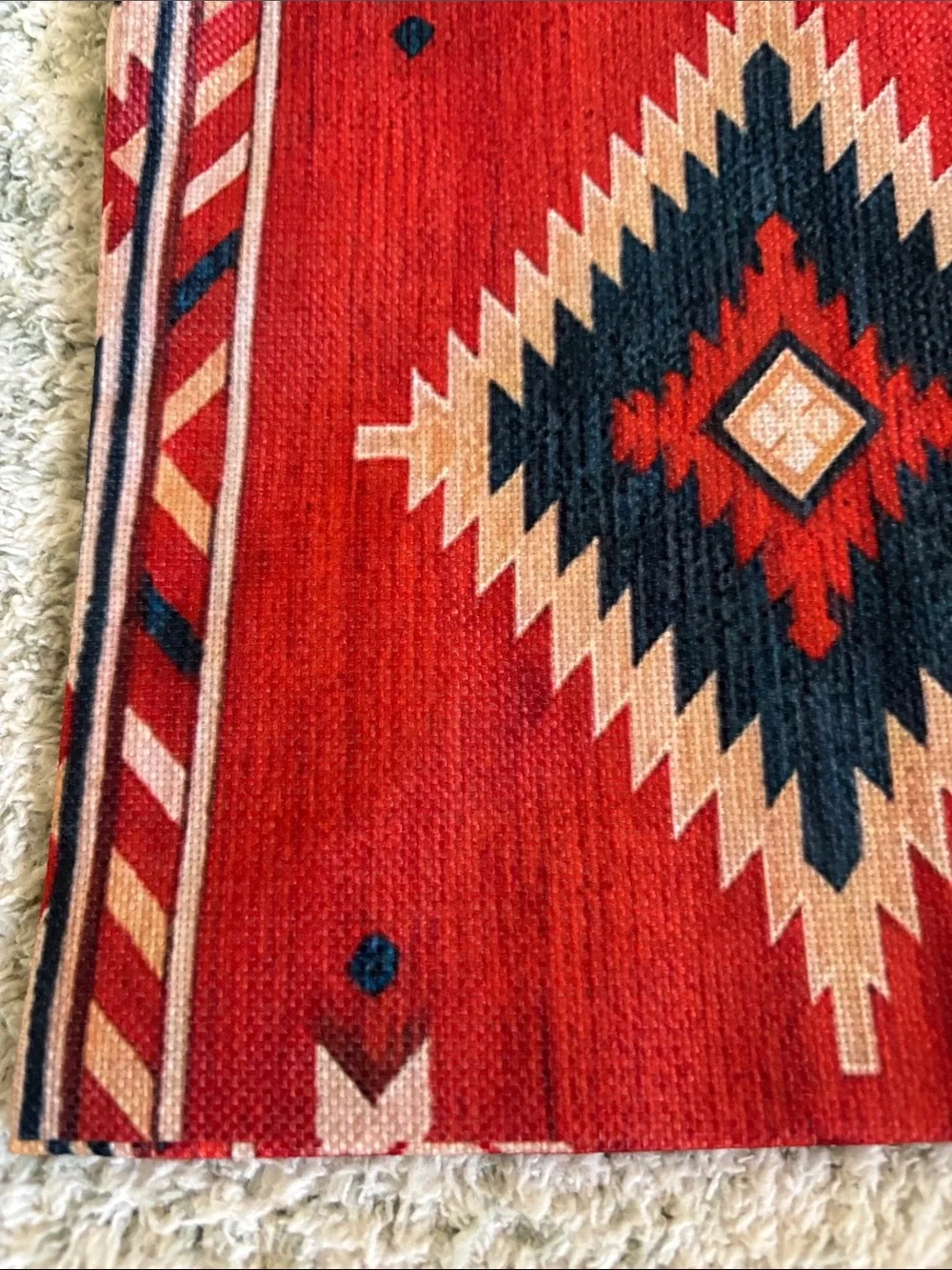 Navaho Santa Fe Stylized Red Geometric Southwestern Travel Bag NWT 8.5x7.75”